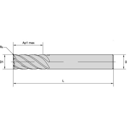 Picture of END MILL Harvi III D0.5 AP1.25 Z6 R0.06 HARVI III