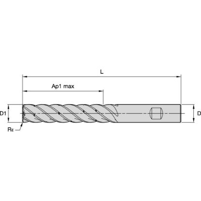 Picture of ENDMILL KOR5 10x10x50x100 R0,5 KOR