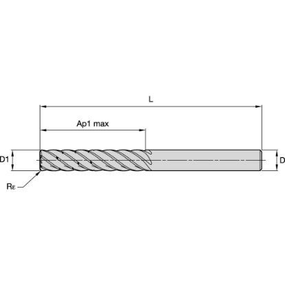 Picture of ENDMILL KOR6 8x8x40x87 R0,5 KOR