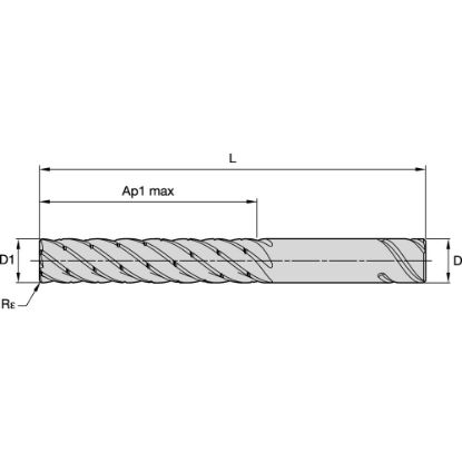 Picture of ENDMILL KOR6 12x12x60x125 R0,75 SL KOR