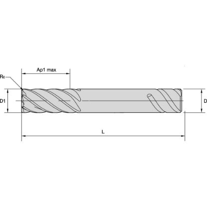 Picture of END MILL Harvi III D16MM AP32MM Z6 R0,75 HARVI III