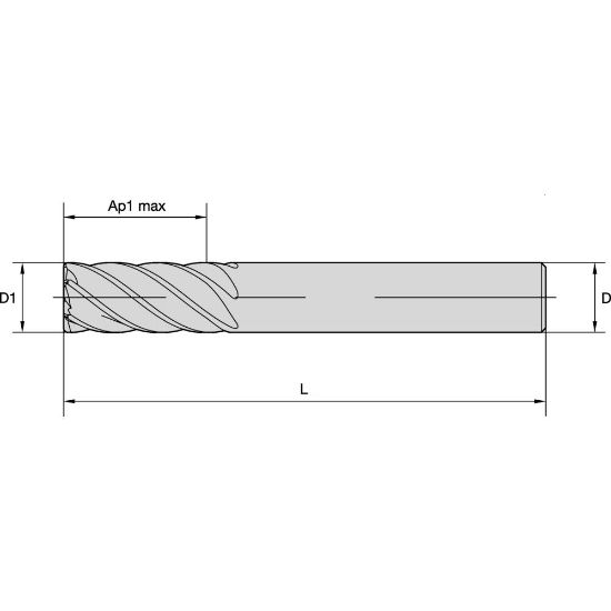 Picture of END MILL Harvi III D14MM AP26MM Z6 HARVI III