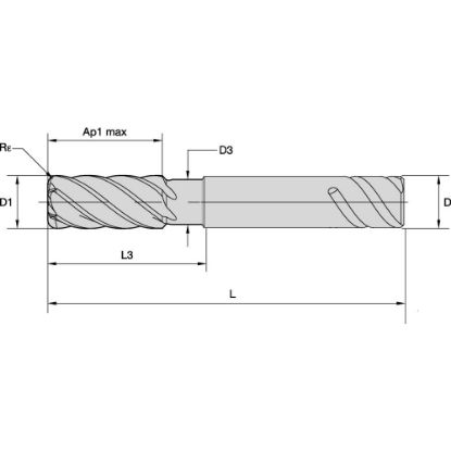 Picture of END MILL Harvi III D16MM AP32MM Z6 R1 N HARVI III