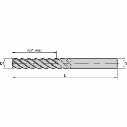 Picture of END MILL HARVI II UGDE 5/8x5/8x3 1/8x6xE HIGH PERFORMANCE SC END MILL