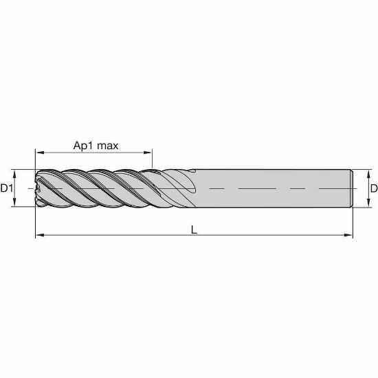 Picture of END MILL HARVI II UGDE 5/8x5/8x1 7/8x5xE HIGH PERFORMANCE SC END MILL