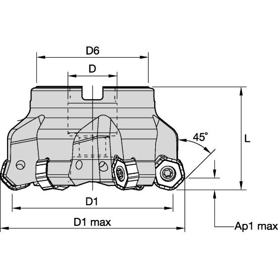 Picture of DODEKA MINI 45 SHELL MILL D=1.5" Z=4