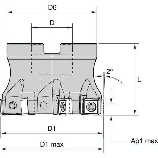 Picture of KSSM 8+ SHELL MILL D=2" Z=6