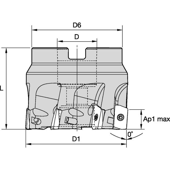 Picture of MILL 1-10 SHELL MILL 0 DEG D=1.50 Z=4 | INDEXABLE FACE MILL