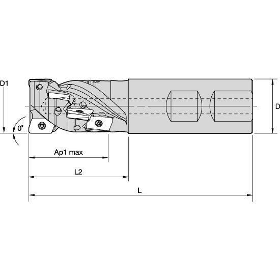 Picture of MILL 1-10 HELICAL END MILL D=.75 Z=2 | INDEXABLE END MILL