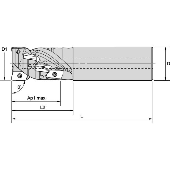 Picture of MILL 1-10 HELICAL END MILL D=.75 Z=2 | INDEXABLE END MILL