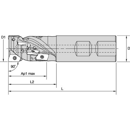 Picture of MILL 1-10 HELICAL D=20 Z=2 | INDEXABLE END MILL