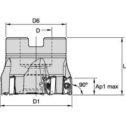 Picture of MILL 4-11 D1.50 Z5 INCH SHELL MILL | INDEXABLE FACE MILL